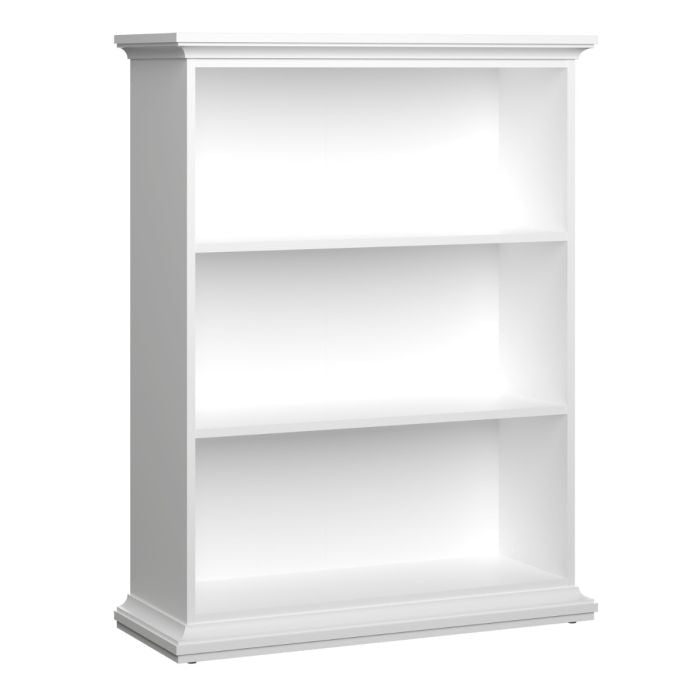 Paris Low Bookcase in White