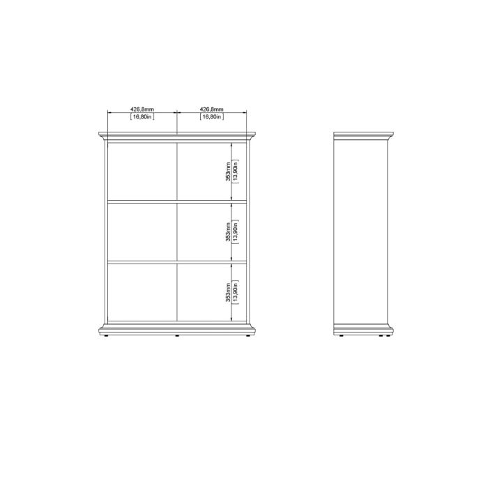 Paris Low Bookcase in White