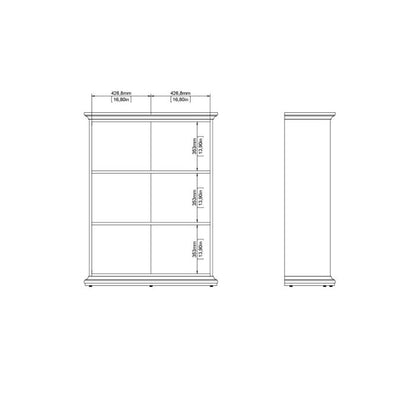 Paris Low Bookcase in White