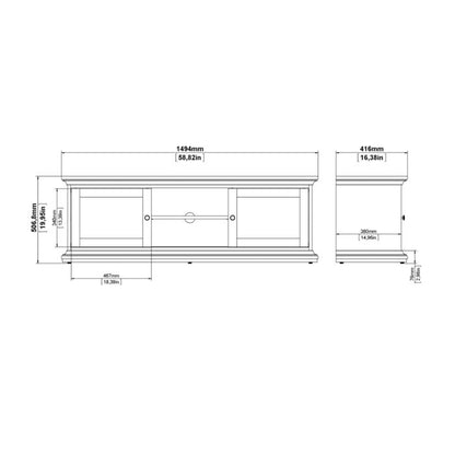 Paris TV-unit 2 frame Doors in White