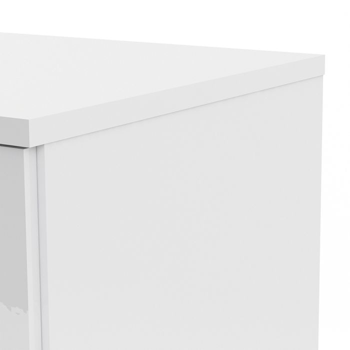 Naia Wardrobe with 2 Doors 1 Drawer in White High Gloss