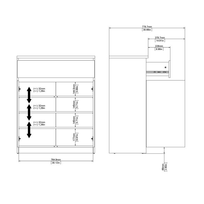 Naia Sideboard  1 Drawer 2 Doors in Jackson Hickory Oak