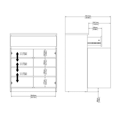 Naia Sideboard  1 Drawer 2 Doors in Jackson Hickory Oak