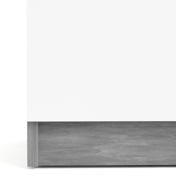 Naia Sideboard 4 Drawers 2 Doors in Concrete and White High Gloss