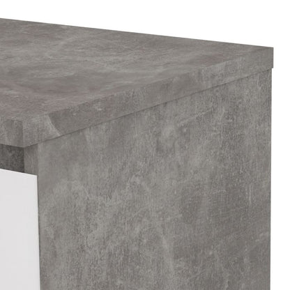 Naia Bedside 1 Drawer 1 Shelf in Concrete and White High Gloss