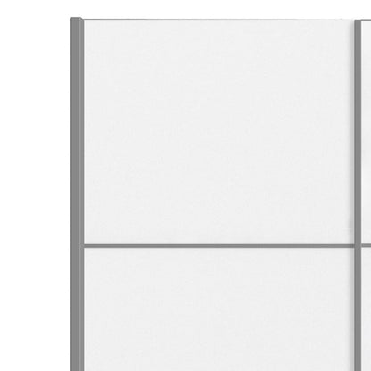 Verona Sliding Wardrobe 120cm in White with White Doors with 5 Shelves