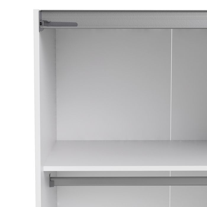 Verona Sliding Wardrobe 180cm in White with Mirror Doors with 2 Shelves