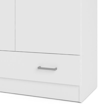 Space Wardrobe with 2 Doors + 1 Drawer in White 1750