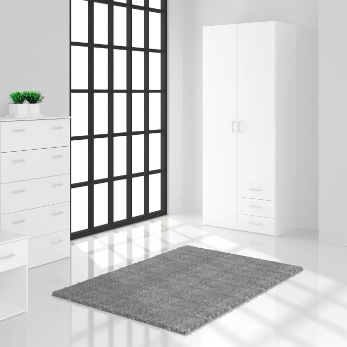 Space Wardrobe 2 Doors 3 Drawers in White 2000