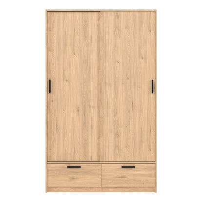 Line Wardrobe with 2 Doors 2 Drawers in Jackson Hickory Oak