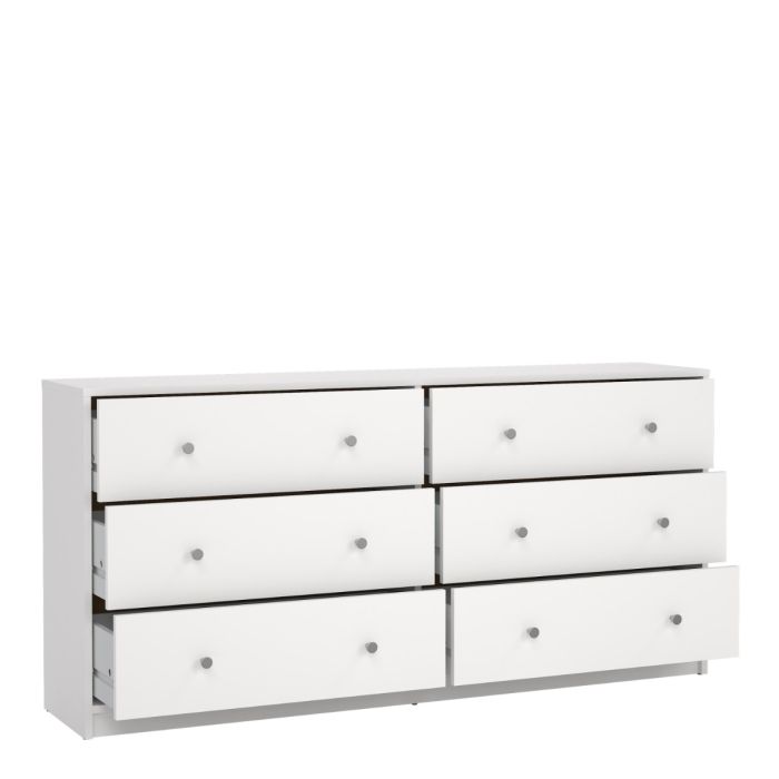 May Chest of 6 Drawers (3+3) in White