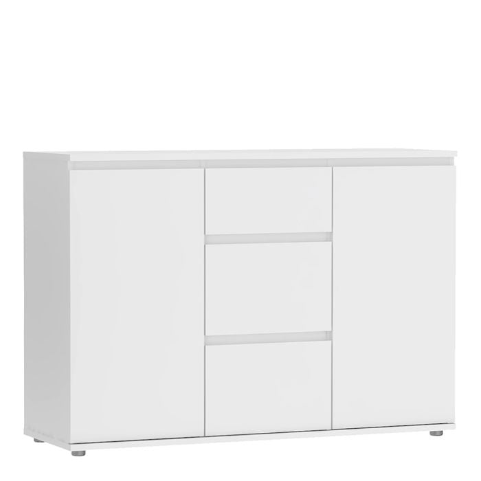 Nova Sideboard 3 Drawers 2 Doors in White