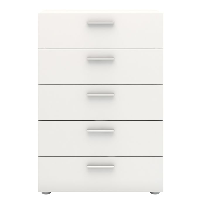 Pepe Chest of 5 Drawers in White