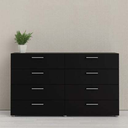 Pepe Wide Chest of 8 Drawers in Black