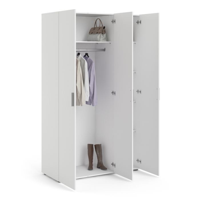 Pepe Wardrobe with 3 Doors in White