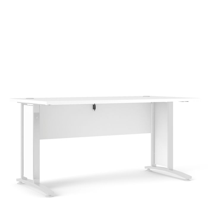 Prima Desk 150cm in White with White Legs