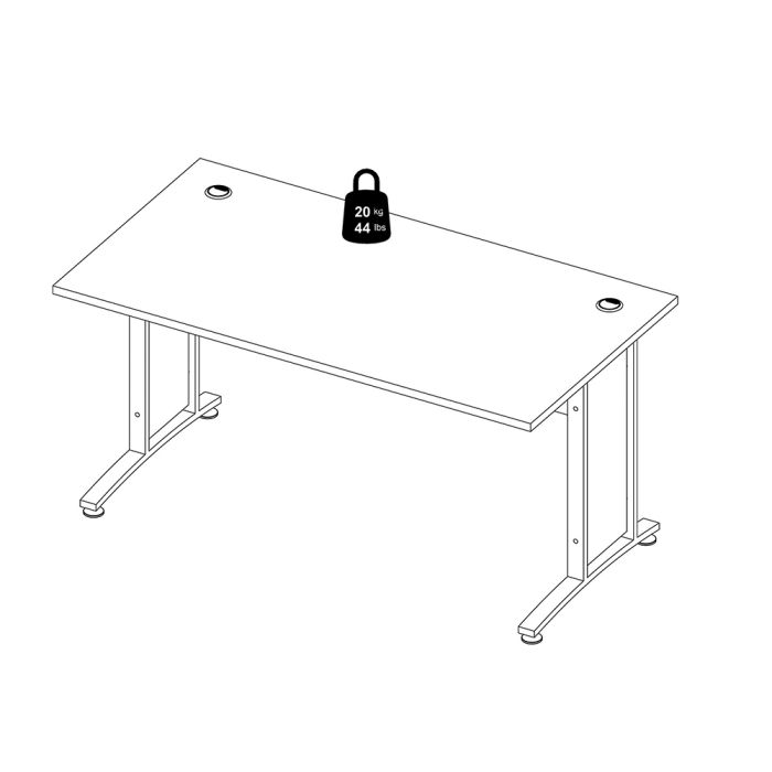 Prima Desk 150cm in White with White Legs