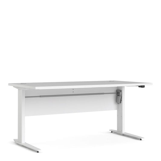 Prima Desk 150cm in White with Height Adjustable Legs with Electric Control in White