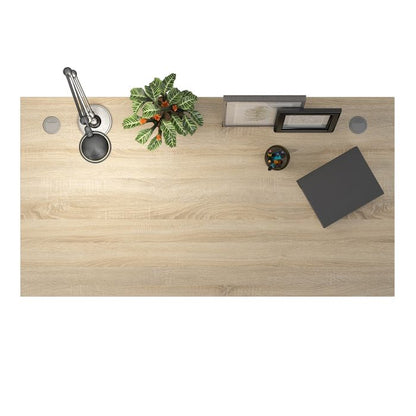 Prima Desk 150cm in Oak with Silver Grey Steel Legs