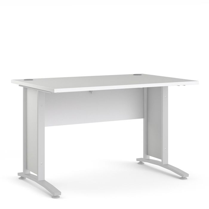 Prima Desk 120cm in White with White Legs