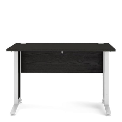 Prima Desk 120cm in Black Woodgrain with White Legs