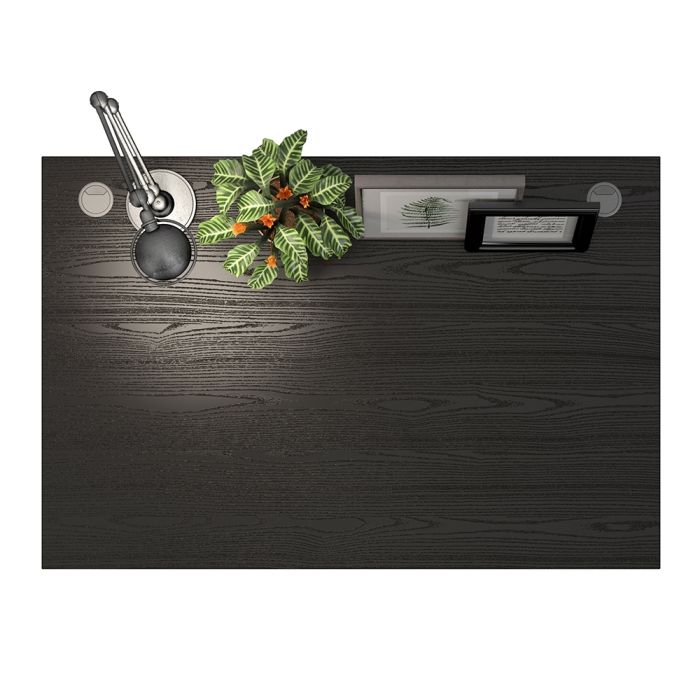 Prima Desk 120cm in Black Woodgrain with White Legs