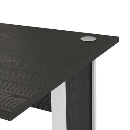 Prima Desk 120cm in Black Woodgrain with White Legs