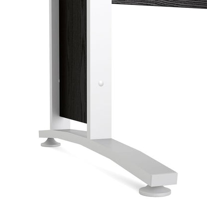 Prima Desk 120cm in Black Woodgrain with White Legs