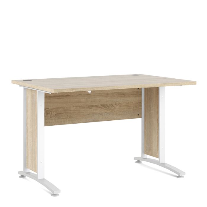 Prima Desk 120cm in Oak with White Legs