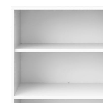 Prima Bookcase 3 Shelves with 2 Drawers 2 Doors In White