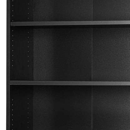 Prima Bookcase 3 Shelves with 2 Drawers 2 Doors In Black Woodgrain