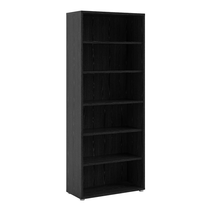 Prima Bookcase 5 Shelves in Black Woodgrain