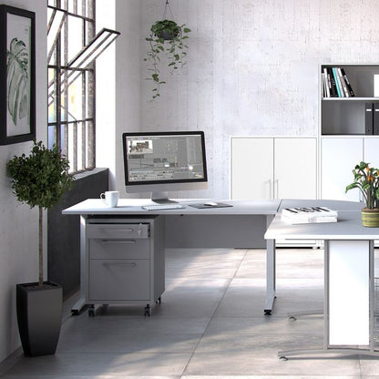 Prima Desk 150cm in White with White Legs