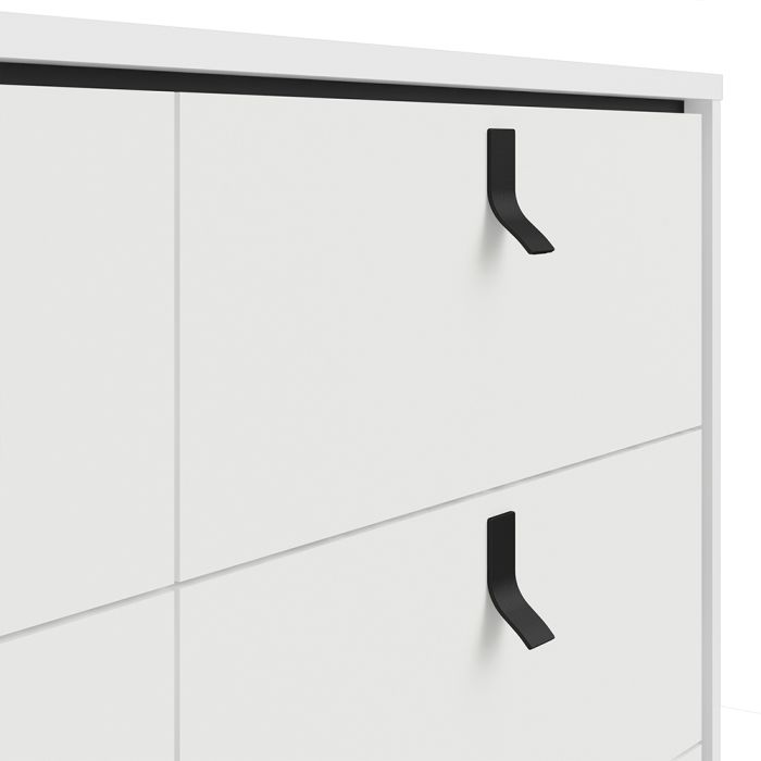 Ry Wide Double Chest of Drawers 6 Drawers in Matt White