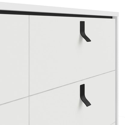 Ry Wide Double Chest of Drawers 6 Drawers in Matt White