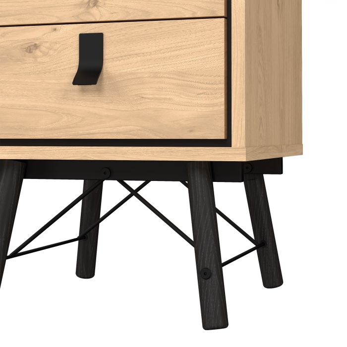 Ry Bedside Cabinet 2 Drawer Jackson Hickory Oak