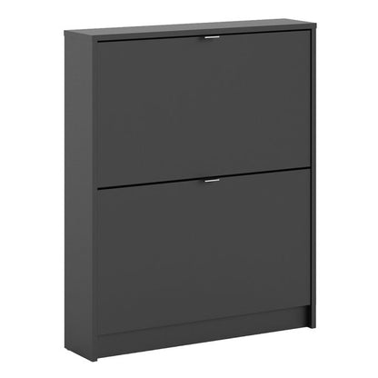 Shoes Shoe Cabinet 2 Flip Down Doors and 1 layer in Matt Black