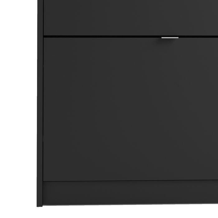 Shoes Shoe Cabinet 2 Flip Down Doors and 1 layer in Matt Black