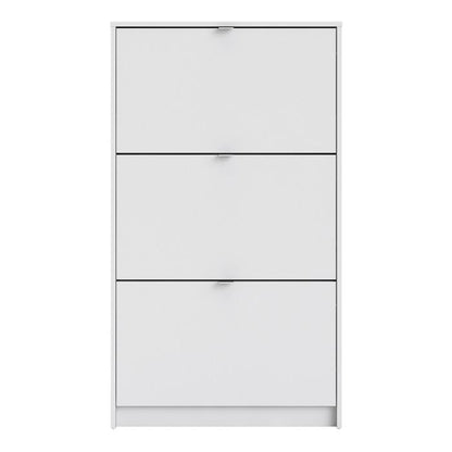 Shoes Shoe Cabinet 3 Flip Down Doors and 1 layer in White