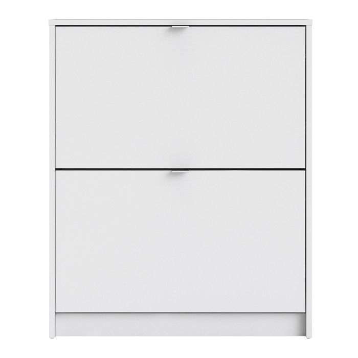 Shoes Shoe Cabinet 2 Flip Down Doors and 2 layers in White