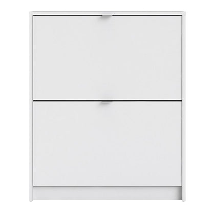 Shoes Shoe Cabinet 2 Flip Down Doors and 2 layers in White