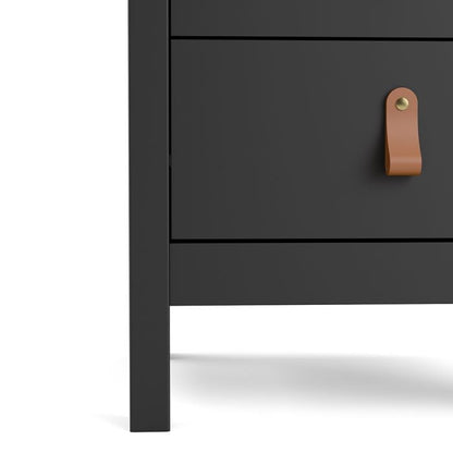 Barcelona Bedside Table 2 Drawers in Matt Black