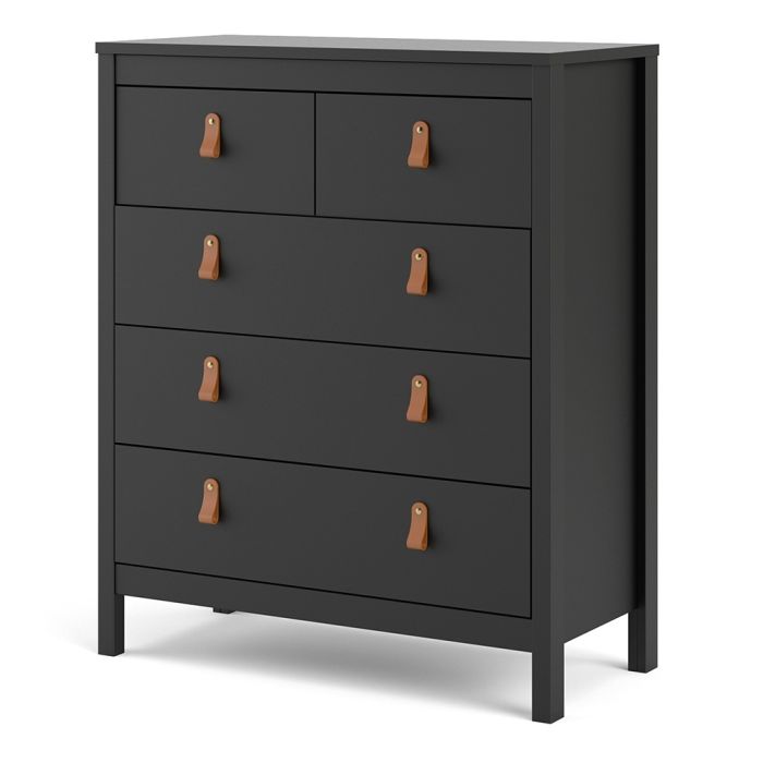 Barcelona Chest 3+2 Drawers in Matt Black