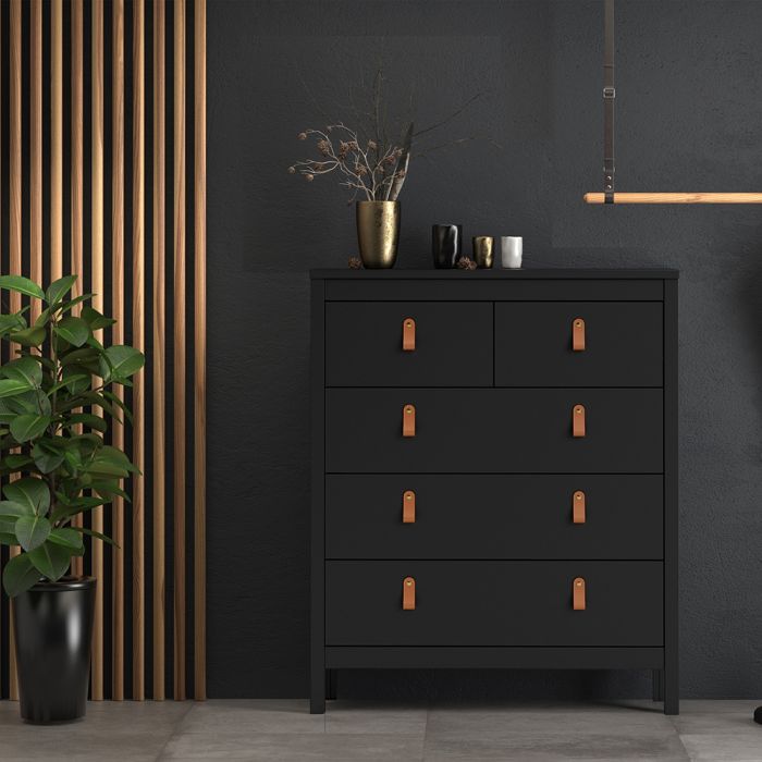 Barcelona Chest 3+2 Drawers in Matt Black