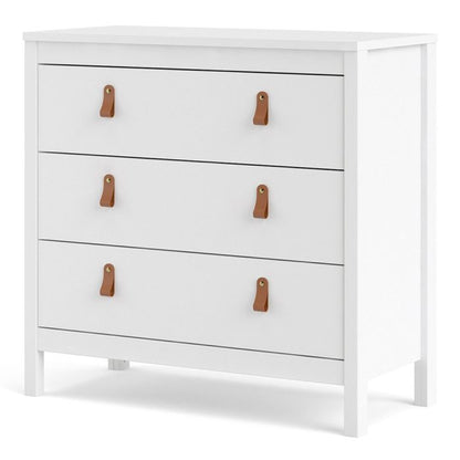 Barcelona Chest 3 Drawers in White