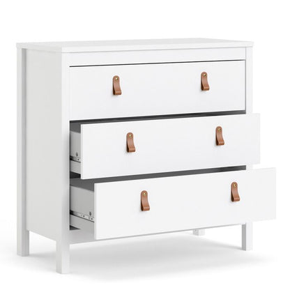 Barcelona Chest 3 Drawers in White