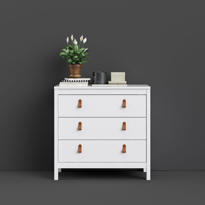 Barcelona Chest 3 Drawers in White