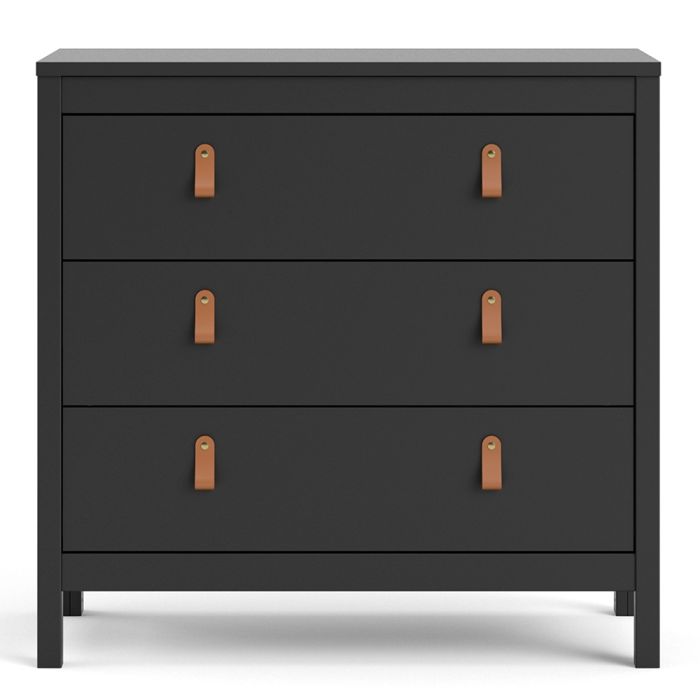 Barcelona Chest 3 Drawers in Matt Black