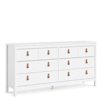 Barcelona Double Dresser 4+4 Drawers in White