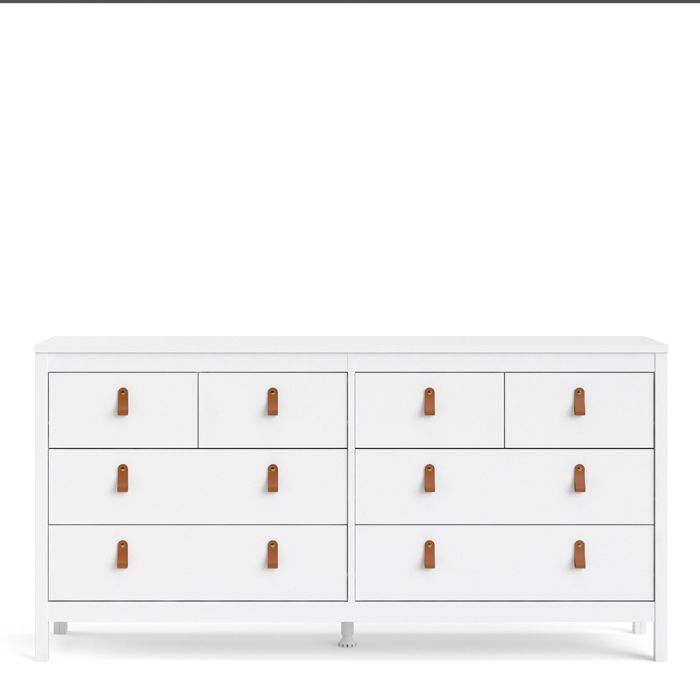 Barcelona Double Dresser 4+4 Drawers in White